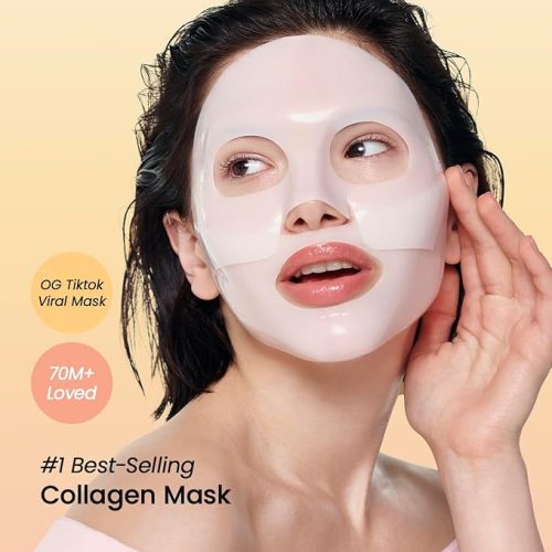 Masque profond BioDance Bio-Collagen Real, masque hydrogel hydratant de nuit, minimise les pores, élasticité, repulpe, soin coréen, cadeau idéal pour les adolescentes | 34 g x 4 unités