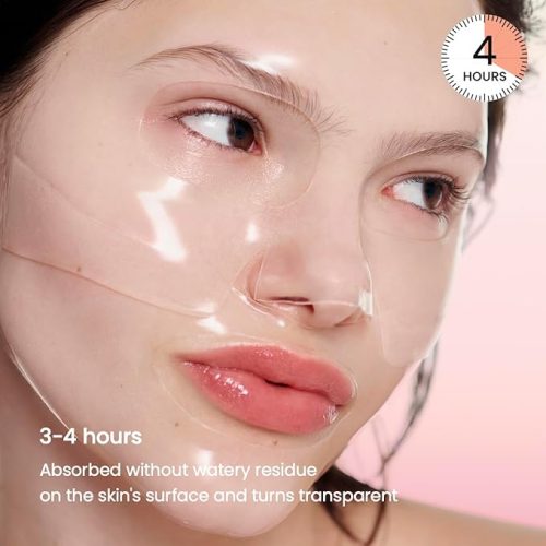 Masque profond BioDance Bio-Collagen Real, masque hydrogel hydratant de nuit, minimise les pores, élasticité, repulpe, soin coréen, cadeau idéal pour les adolescentes | 34 g x 4 unités