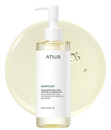Huile nettoyante Anua Heartleaf pour le contrôle des pores, nettoyant visage, démaquillant, soin coréen pour la peau, 200 ml (original)