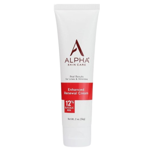Alpha Skin Care Enhanced Renewal Cream, Anti-Aging Formula, 12% Glycolic AHA, Reduces Lines & Wrinkles, Normal to Dry Skin, 2 Oz, Pack of 1